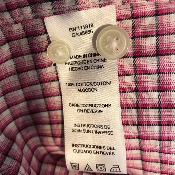 Michael Kors Button down Plaid Shirt Large Purple - Picture 4 of 5